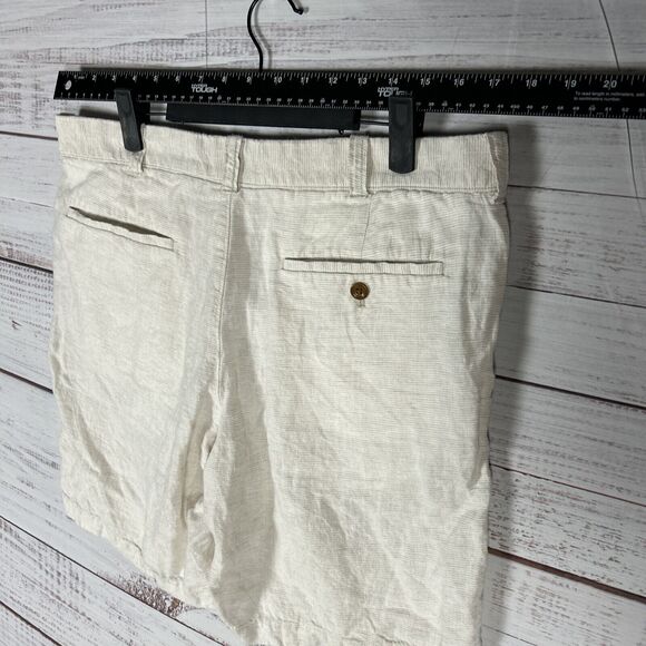 J Crew Shorts Mens 100% Linen Chino Sz 35 9" Inseam Ivory Casual Outdoor Summer - Picture 5 of 8